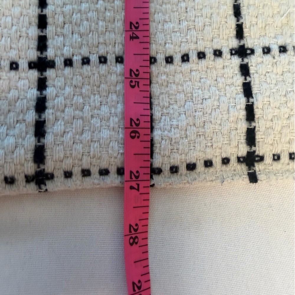 Anthropologie Bishop & Young White Black Check Tassled Woven Dolman Sleeve M - Picture 6 of 6